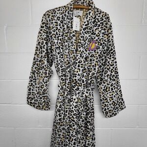 Slowtide Cheetah LOS ANGELES LAKERS Print Cotton Terry Bath Robe XLARGE XL‎